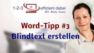 Zeit sparen mit Word 3 Blindtexte erstellen [upl. by Creath]