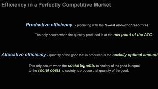 Perfect Competitive Market Efficiencies [upl. by Notselrahc]