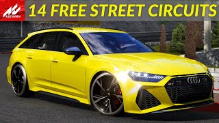 14 FREE Street Circuits From All Around The World  Assetto Corsa 2023  Download Links [upl. by Bithia]