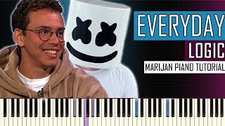 How To Play Logic amp Marshmello  Everyday  Piano Tutorial [upl. by Drews755]