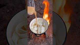 Single mom show wash hands to save soap in forest camping bushcraft outdoors lifehacks [upl. by Eilsil392]