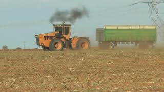 ACO 250 tractor pulling trailer very fast on South African peanut field near Hoopstad [upl. by Procter]