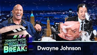 Jimmy and Dwayne Johnson Get Into a Pillow Fight During Commercial Break  The Tonight Show [upl. by Ydnahs179]