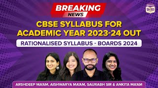 BREAKING NEWS ⚠️ CBSE Syllabus for Academic Year 202324 OUT  Rationalised Syllabus  Boards 2024 [upl. by Blader]