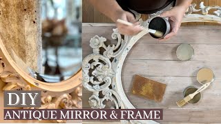 How To Antique A Mirror amp Frame  Step by Step Tutorial [upl. by Enaitsirk]