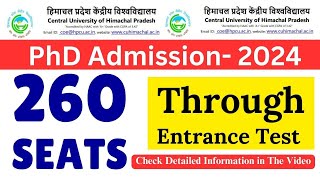 Central University of Himachal Pradesh  PhD Admission 202425  260 Seats universitynewsindia [upl. by Annis]