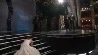 Jennifer Lawrence FALLS wins BEST ACTRESS Oscar 2015 HD [upl. by Bore]