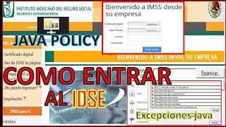 COMO ENTRAR AL IDSE Y CONFIGURAR JAVA JAVAPOLICY [upl. by Avehsile]