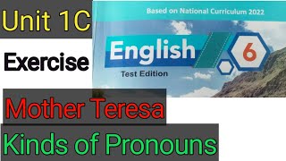 Chapter 1C Mother Teresa Exercise  Types of Pronoun  Grade 6th English Kp Textbook [upl. by Greeson]