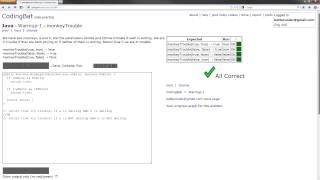 CodingBat  Java Warmup1 Solution  monkeyTrouble [upl. by Menis]