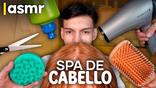 ASMR español ATENCIÓN PERSONAL para dormir spa de cabello [upl. by Arraik]