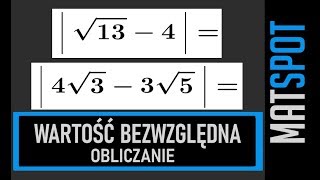 Wartość bezwzględna liczby  obliczanie [upl. by Siladnerb]