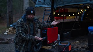 I Used A CHEAP Diesel Heater To Heat My Rooftop Tent COLD CAMPING [upl. by Aihpled]