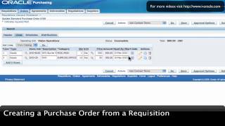 Oracle Training  Create Purchase Order from Requisition in Oracle EBusiness Suite R12 1080p  HD [upl. by Inavihs]