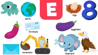 Words Starting with E  Fun Letter E Learning for Kids kaivutv alphabet alphabet [upl. by Scarito]