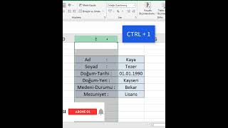 Excelde Noktalama İşaretlerini Hizalama shorts excel exceltips exceltutorial [upl. by Samaria]