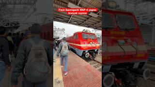 Red Santragachi WAP4 22592 fresh painted ❤️ Aranyak exp [upl. by Enelrahs]