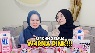 Mukbang dip4ksa makan makanan pink  Tiya kenakan bella [upl. by Aleil]