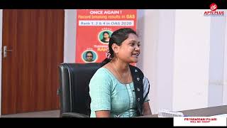 PRIYADARSANI PUJARI  RANK 623  OAS 2022  Mock Interview  APTI PLUS [upl. by Oznole]