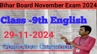 29112024 class IX English 2nd term exam class 9th  Bihar board class 9th English monthly Exam [upl. by Ocramed782]