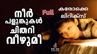 നീർ പളുങ്കുകൾ കരോക്കെ Neerpalunkukal Full H D Karaoke Lyrics [upl. by Nnaik]