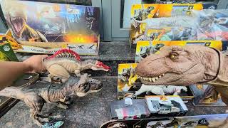 Unbox Jurassic World Collection TREX Indominus Rex Dino Tracker Velociraptor Eocarcharia [upl. by Feldman]