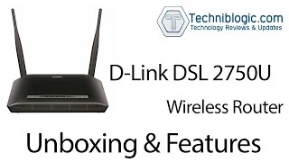 DLink DSL 2750U ADSL2 WiFi With USB N300 Wireless Router Unboxing amp Features [upl. by Pasol]