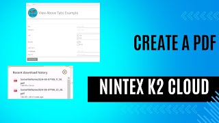 Nintex K2 SmartForm Create PDF [upl. by Karalynn]