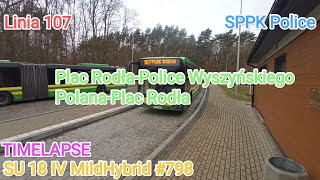 TMLPS Szczecin Linia 107 Pl RodłaPolice Wyszyńskiego PPl Rodła SU 18 IV MildHybrid 798 [upl. by Dlorad]