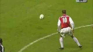 Bergkamp Flick  Goal Against Newcastle [upl. by Arata48]