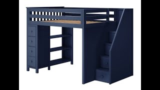 Full Loft Bed with Storage w Staircase  Bunk Beds Canada [upl. by Jarvey50]