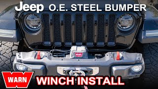 How to Install a Warn Winch on JLJT OE Steel Bumper [upl. by Huberty]