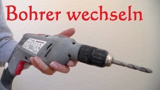 Bohrer bei Schlagbohrmaschine wechseln  Schlagbohrmaschine Bohrer einspannen [upl. by Tiernan]