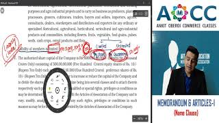 Memorandum amp ArticlesCA Inter Amended as per Companies Amendment Act 2017 by CA Ankit Oberoi [upl. by Einaj]