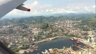 Amazing Approach and Landing at Rio de Janeiro Santos Dumont Airport cabin view [upl. by Yoc930]