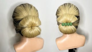 Easy Hairstyle for long medium hair  Hair hacks party wedding hairstyles HairBun Bhawna Bansal [upl. by Eidualc]