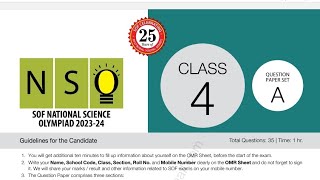 Class 4SOFNSOSolved Past Paper 20232024 Set Aclass4nso scienceolympiad class4olympiad nso23 [upl. by Ahar]