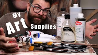 Art Supplies I use to create Professional Oil Paintings  Plus Art Studio Setup [upl. by Welch]