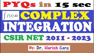 Complex Integration  Short Cut Tricks  CSIR NET 2011 to 2023 [upl. by Weston]