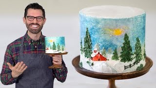 Bob Ross Cake Decorating with Buttercream [upl. by Sylvan]