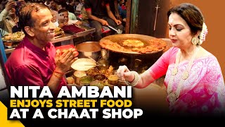 Nita Ambani enjoys street food at a chaat shop in Varanasi interacts with locals [upl. by Kcirdnek197]