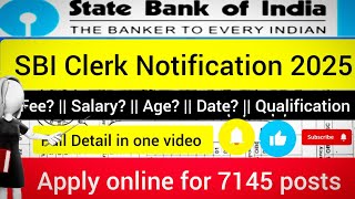 State Bank Of India  SBI Notification  Government Job [upl. by Amitaf]