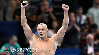 Martinenghi beats Fink Peaty in insane finish to 100m breaststroke  Paris Olympics  NBC Sports [upl. by Sesom138]