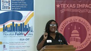 Houston Faith Votes Kickoff Event Lynn Munford Harris County Elections Administrators Office [upl. by Zsa]