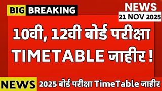 ✅ Maharashtra Board Exam 2025 Time Table Declared 🔥 10th 12th Board Exam Time Table 2025 Declared 🚀 [upl. by Agathy942]