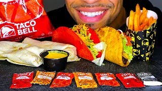 ASMR TACO BELL MUKBANG  DOLLAR MENU BURRITOS NACHO CHEESE FRIES HOT CHIPS CHALUPA EATING CHALLENGE [upl. by Euqinimod]