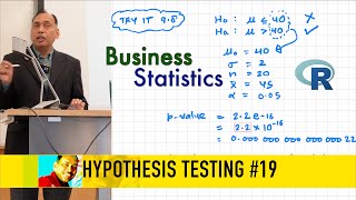 Hypothesis Testing One Sample 19  2024 Business Statistics with R Series [upl. by Nilyaj]