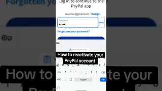 How to reactivate your PayPal account PayPal paypalapp reactivatePayPal fixpaypal scammer help [upl. by Lemak]