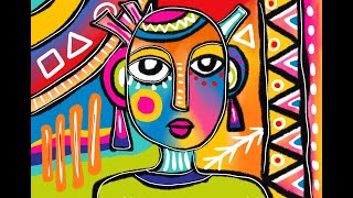 Draw Cubism Picasso inspired portrait easy  Cubism art lesson for kids  Cubist face drawing [upl. by Anna]