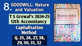 8 Goodwill  T S Grewals solutions 25 to 32  Capitalisation Method [upl. by Bauer584]